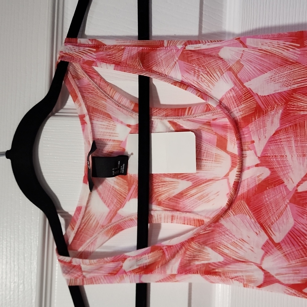 NEW Swim Cover up Racerback Mid Thigh Length Circle Dress Pink